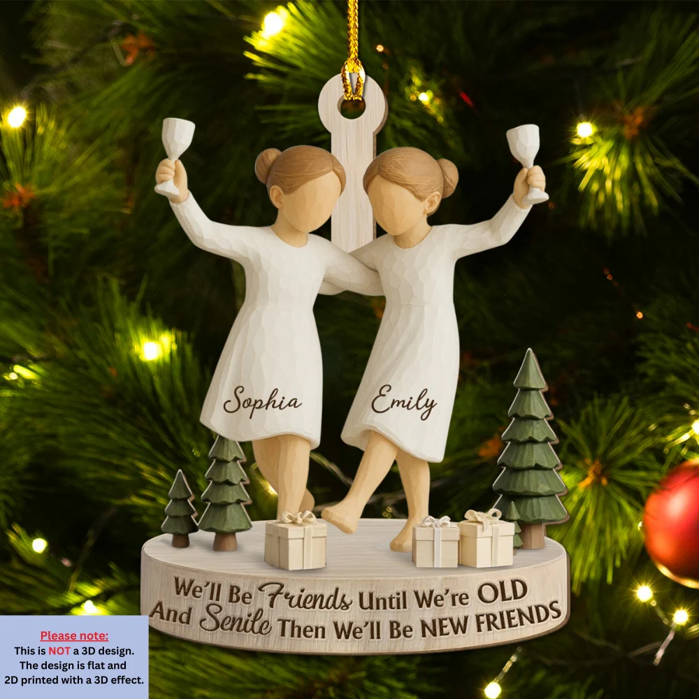 Best Friends Through Every Season - Personalized Custom 3D Effect Wood Ornament - Image 6