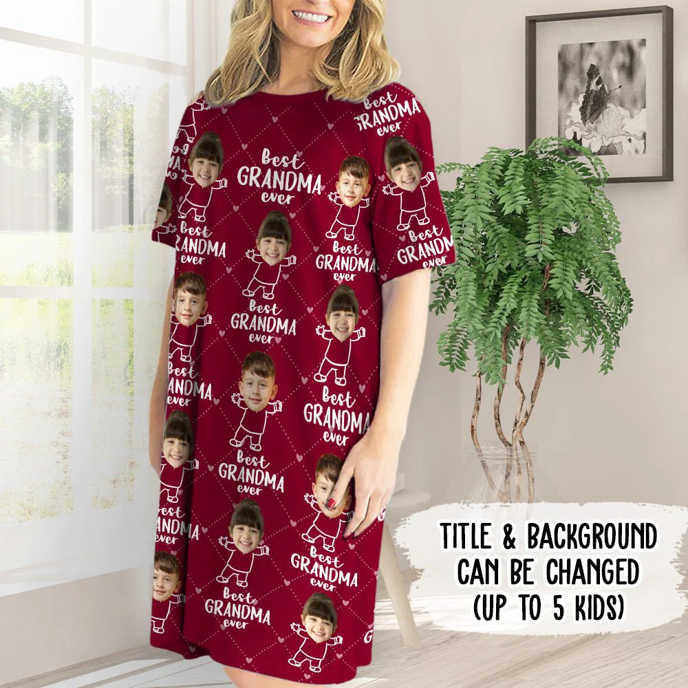 Best Grandma Ever - Personalized Custom 3/4 Sleeve Dress - Image 5