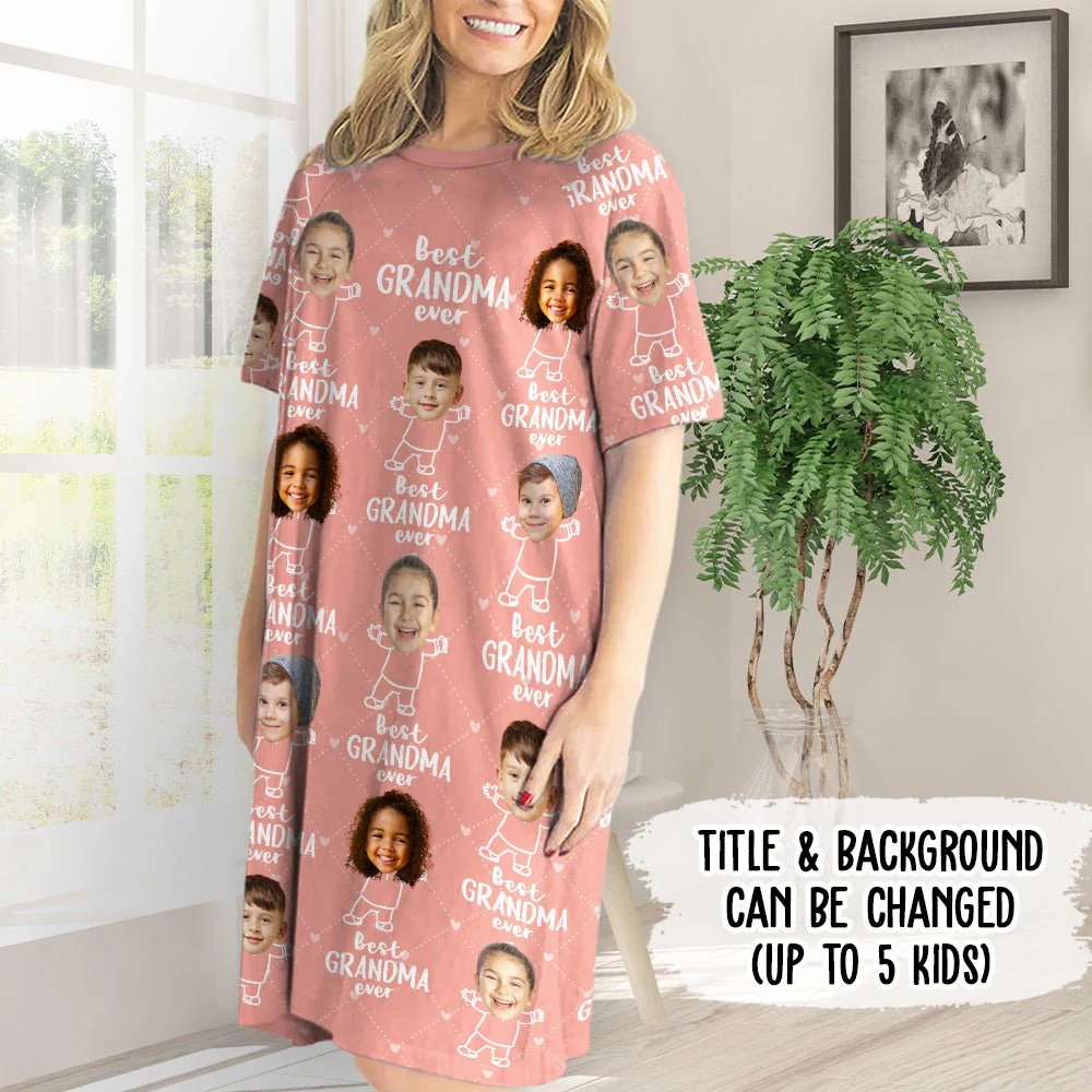 Best Grandma Ever - Personalized Custom 3/4 Sleeve Dress - Image 6