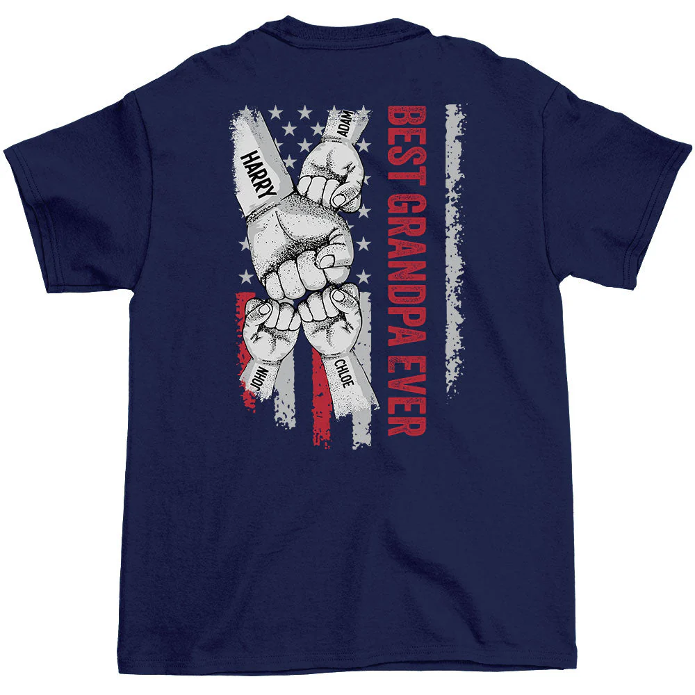 Best Grandpa Ever - Personalized Custom Shirt - Image 2
