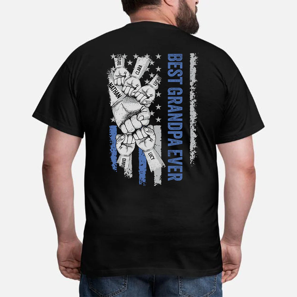 Best Grandpa Ever - Personalized Custom Shirt - Image 3