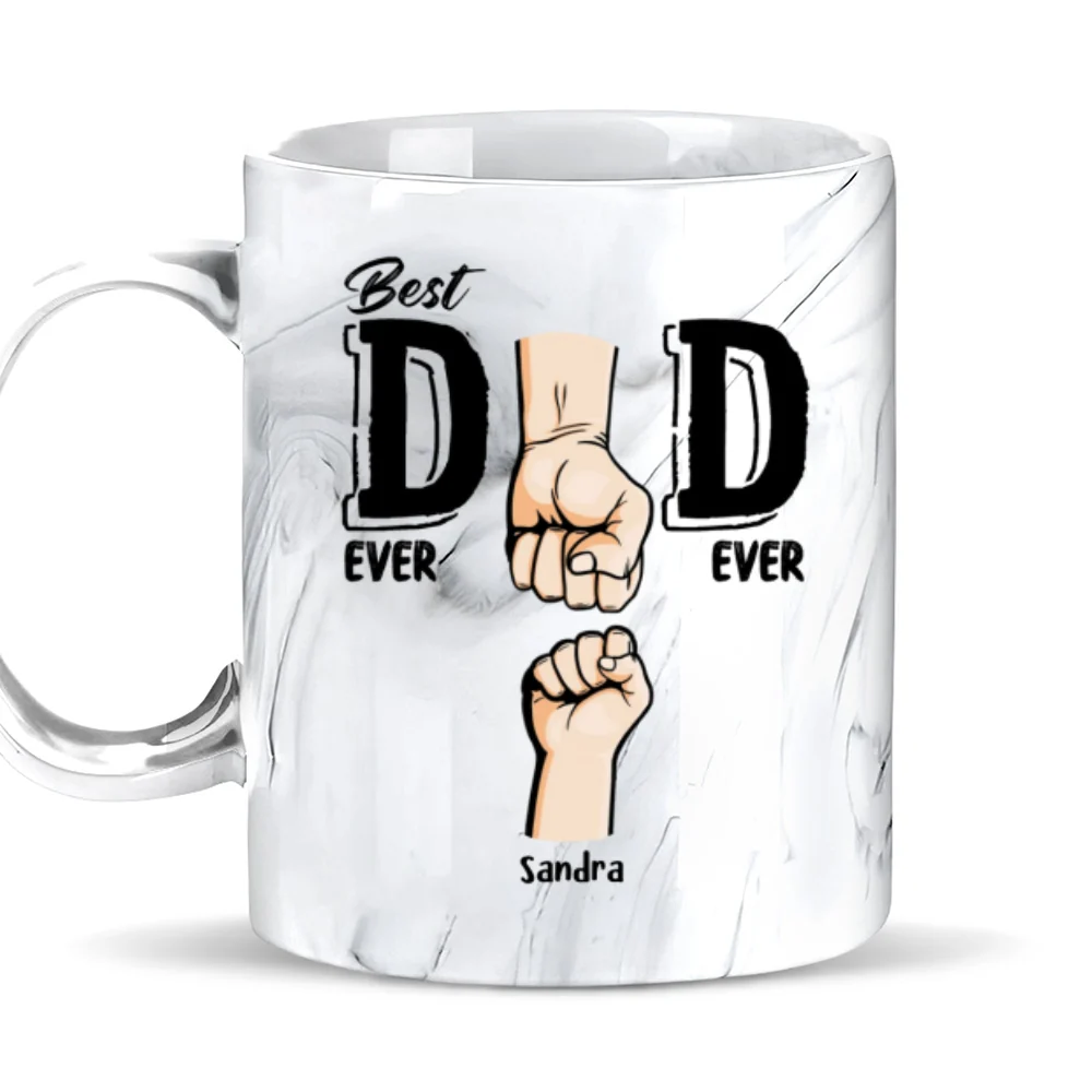 Best In The World - Personalized Custom Grey Marble Mug - Image 6