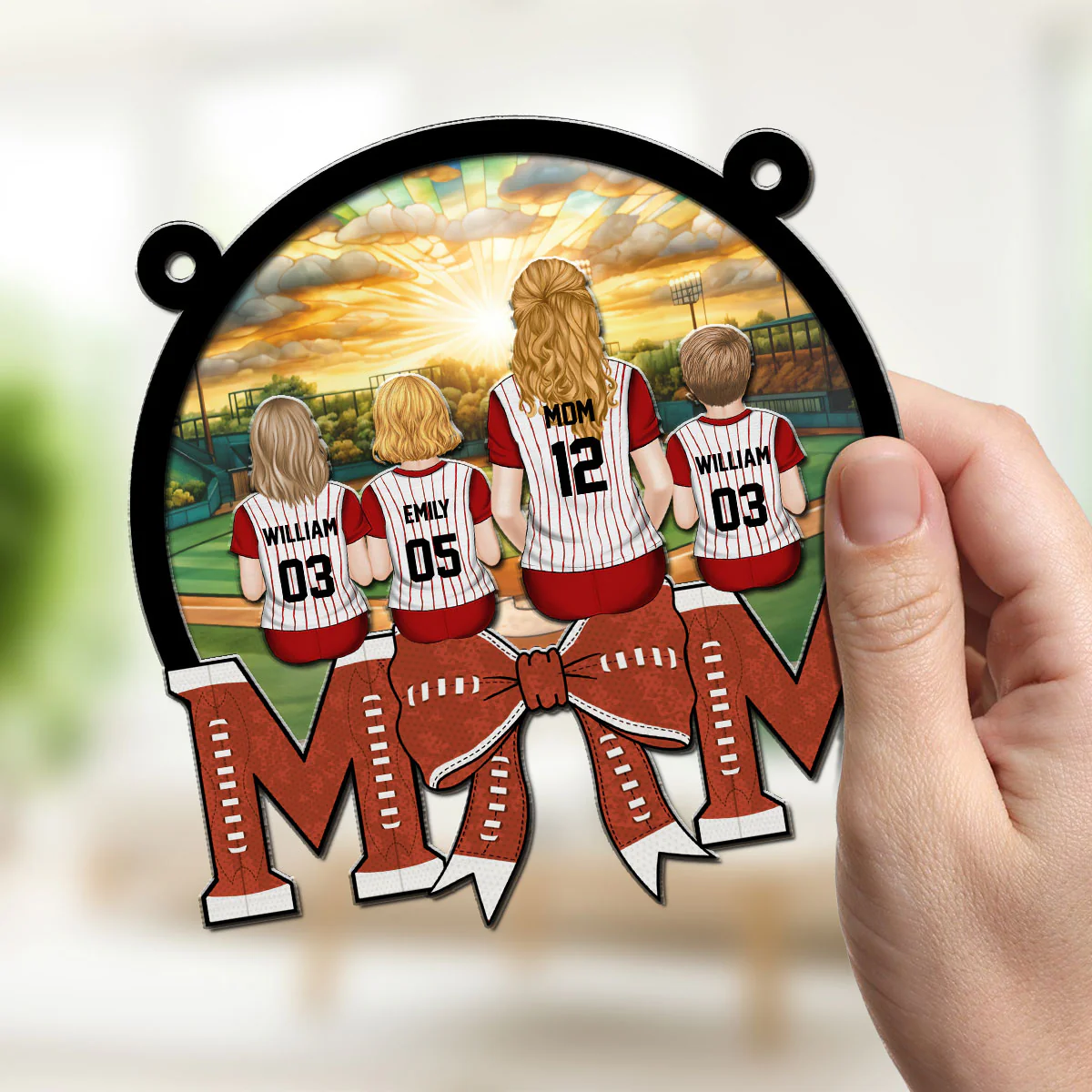 Best Mom Dream Team - Personalized Custom Suncatcher - Image 2