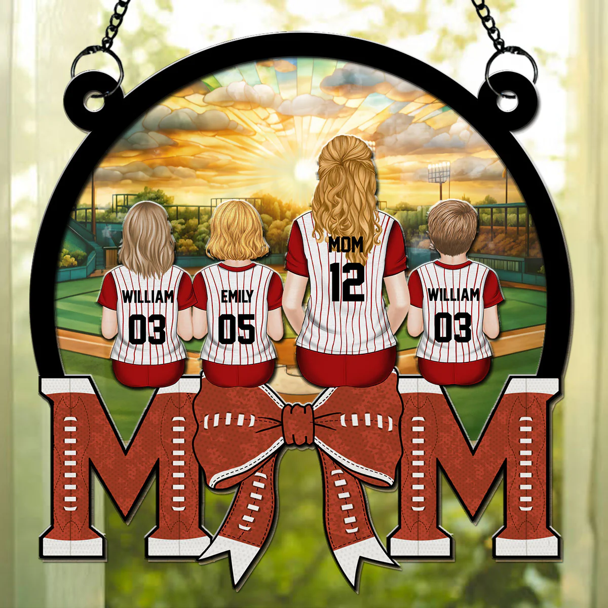 Best Mom Dream Team - Personalized Custom Suncatcher - Image 3