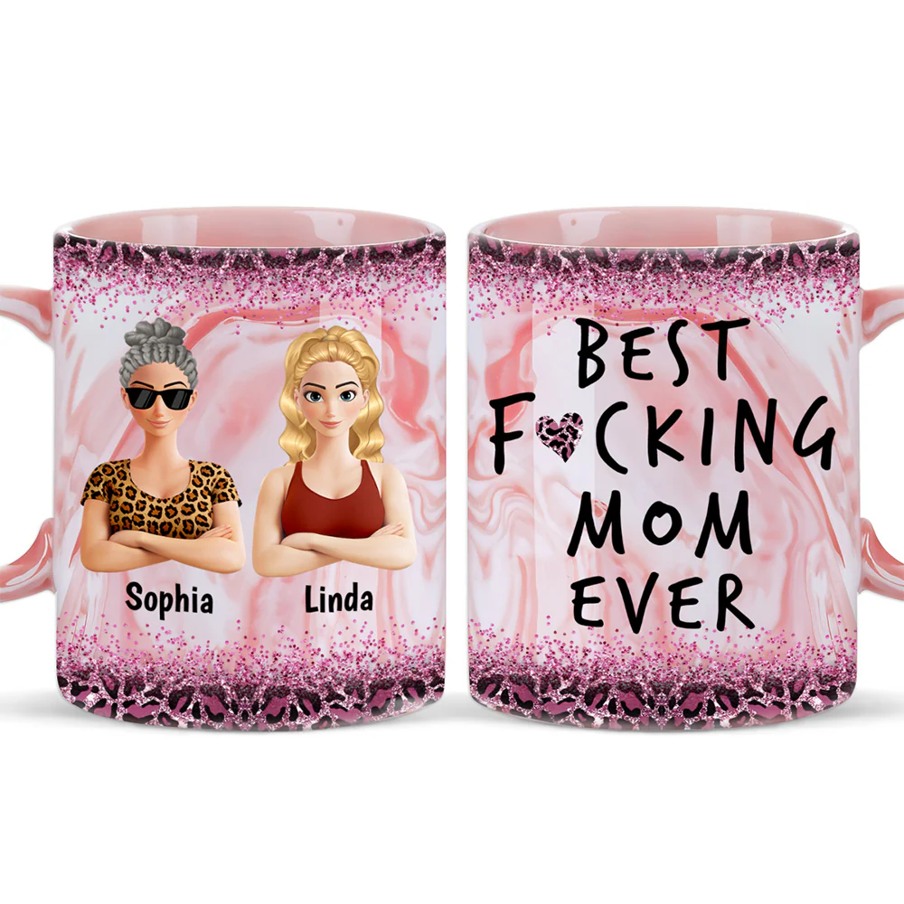 Best Mom Ever Version 2 - Personalized Custom Pink Marble Mug