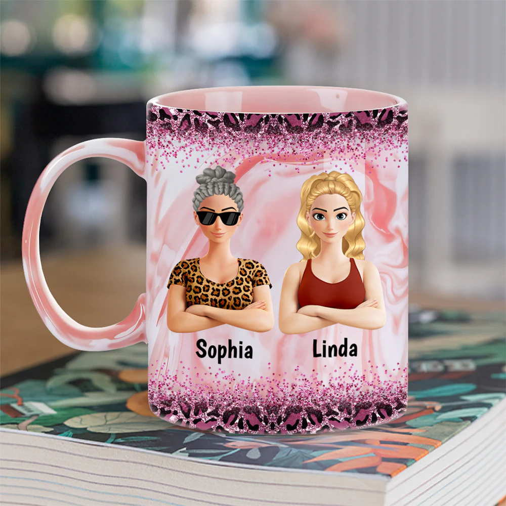 Best Mom Ever Version 2 - Personalized Custom Pink Marble Mug - Image 4