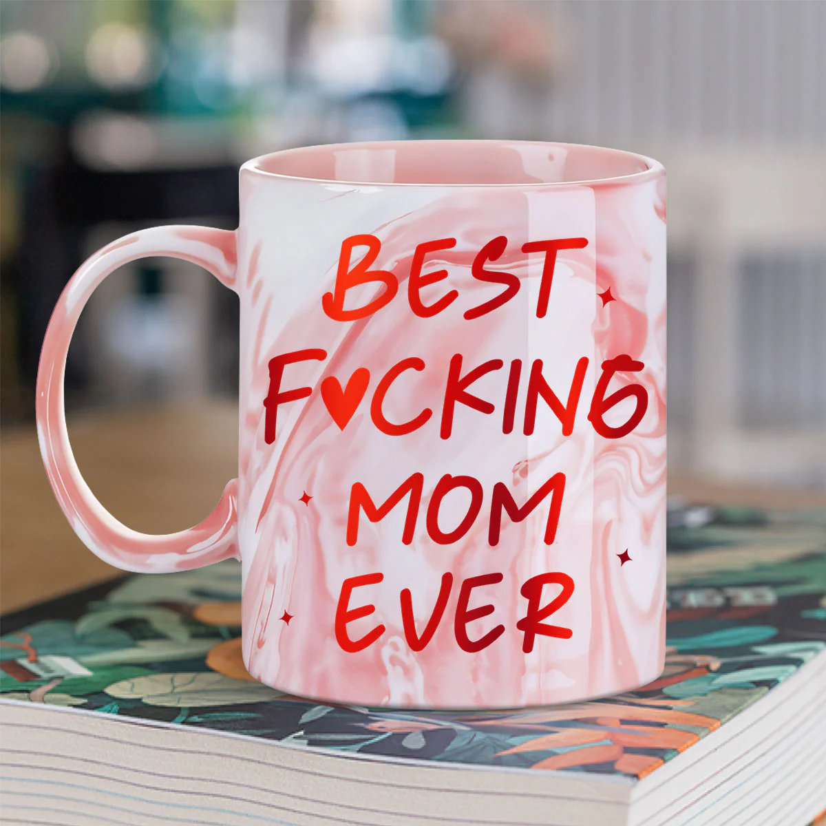 Best Mom - Personalized Custom Pink Marble Mug - Image 4