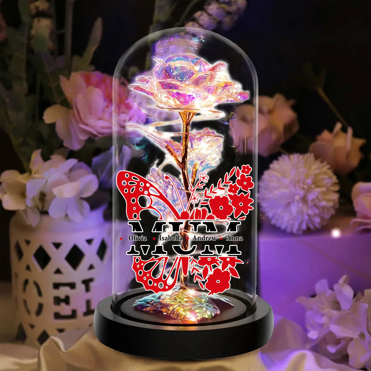 Best Mom - Personalized Custom Sparkly Rose - Image 5