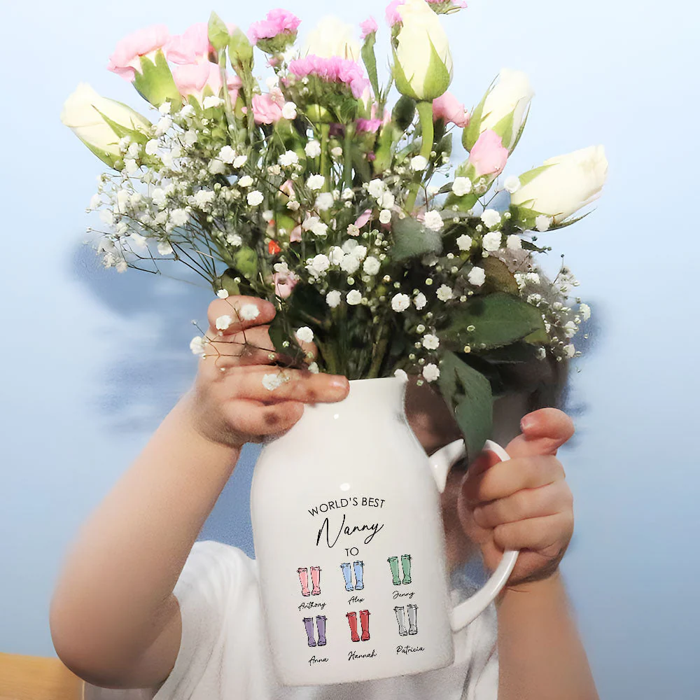 Best Nanny In The World - Personalized Custom Home Decor Flower Vase - Image 4