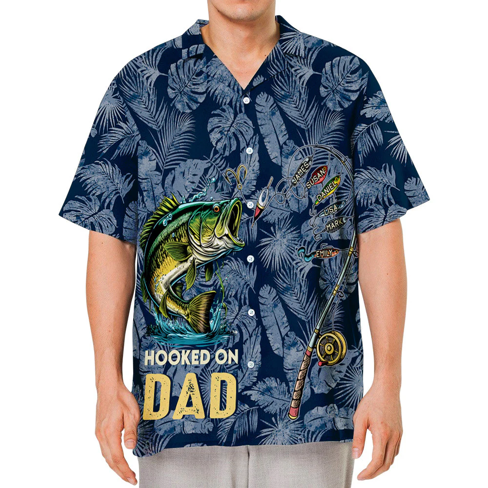 Hooked on Daddy - Personalized Custom Hawaiian Shirt - Image 2