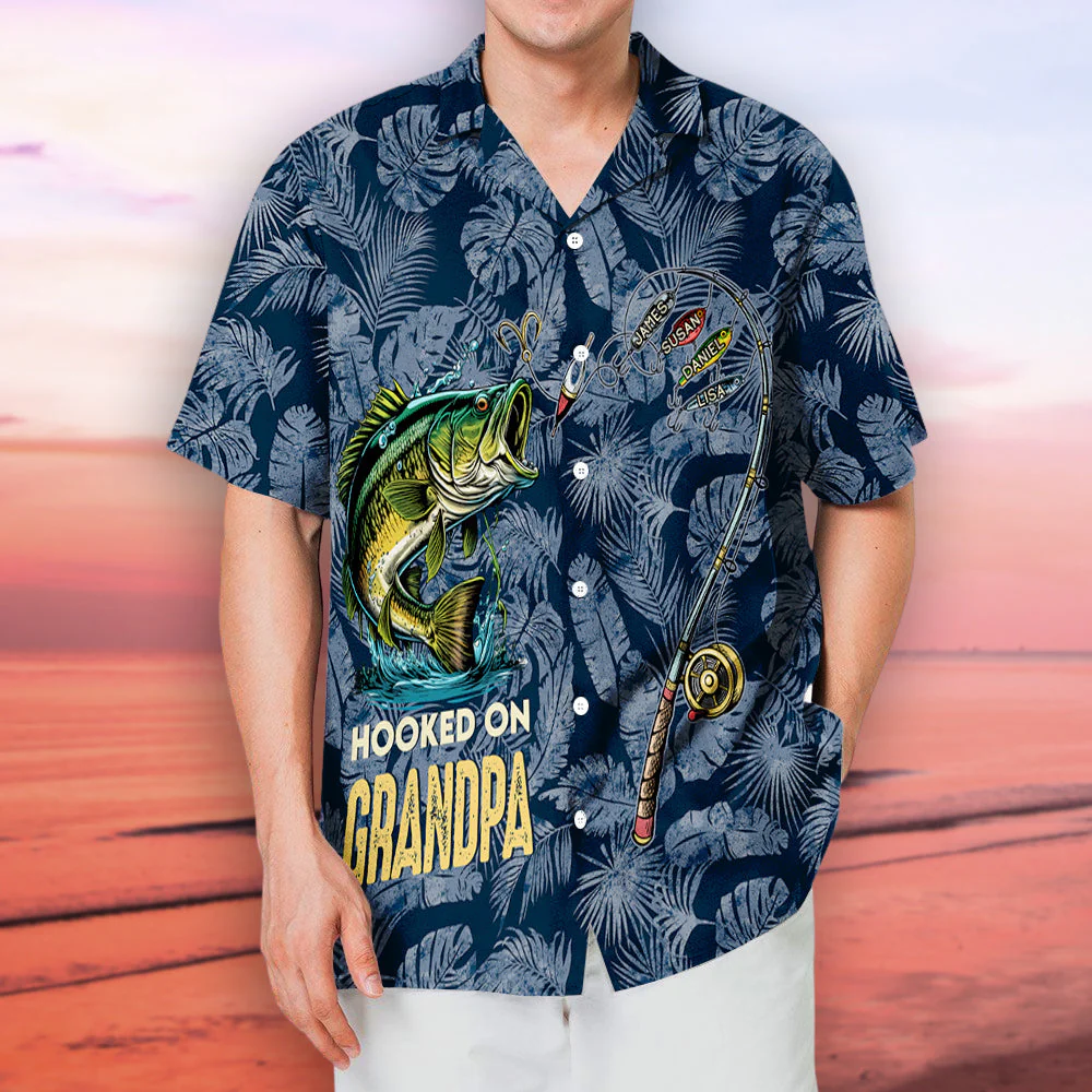 Hooked on Daddy - Personalized Custom Hawaiian Shirt - Image 4