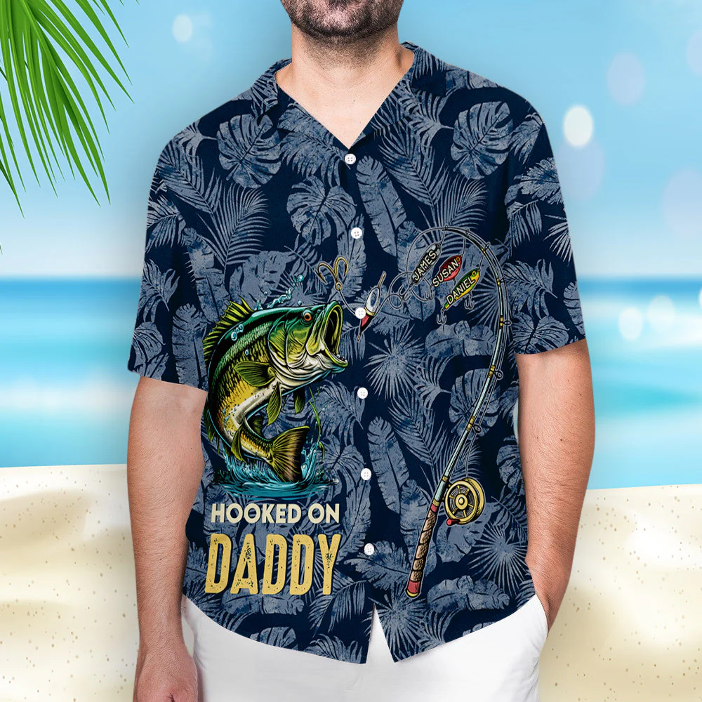 Hooked on Daddy - Personalized Custom Hawaiian Shirt - Image 5