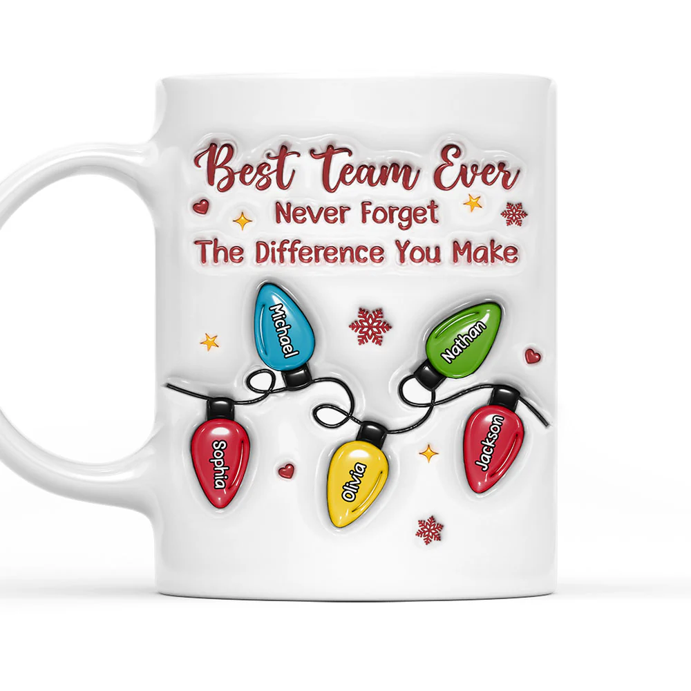Best Team Christmas Lights - Personalized Custom 3D Inflated Effect Mug