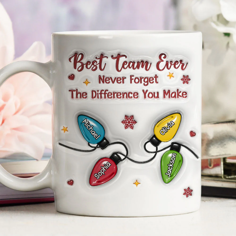 Best Team Christmas Lights - Personalized Custom 3D Inflated Effect Mug - Image 3