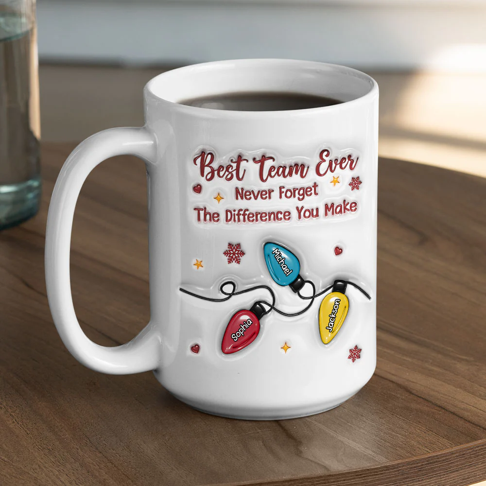 Best Team Christmas Lights - Personalized Custom 3D Inflated Effect Mug - Image 5
