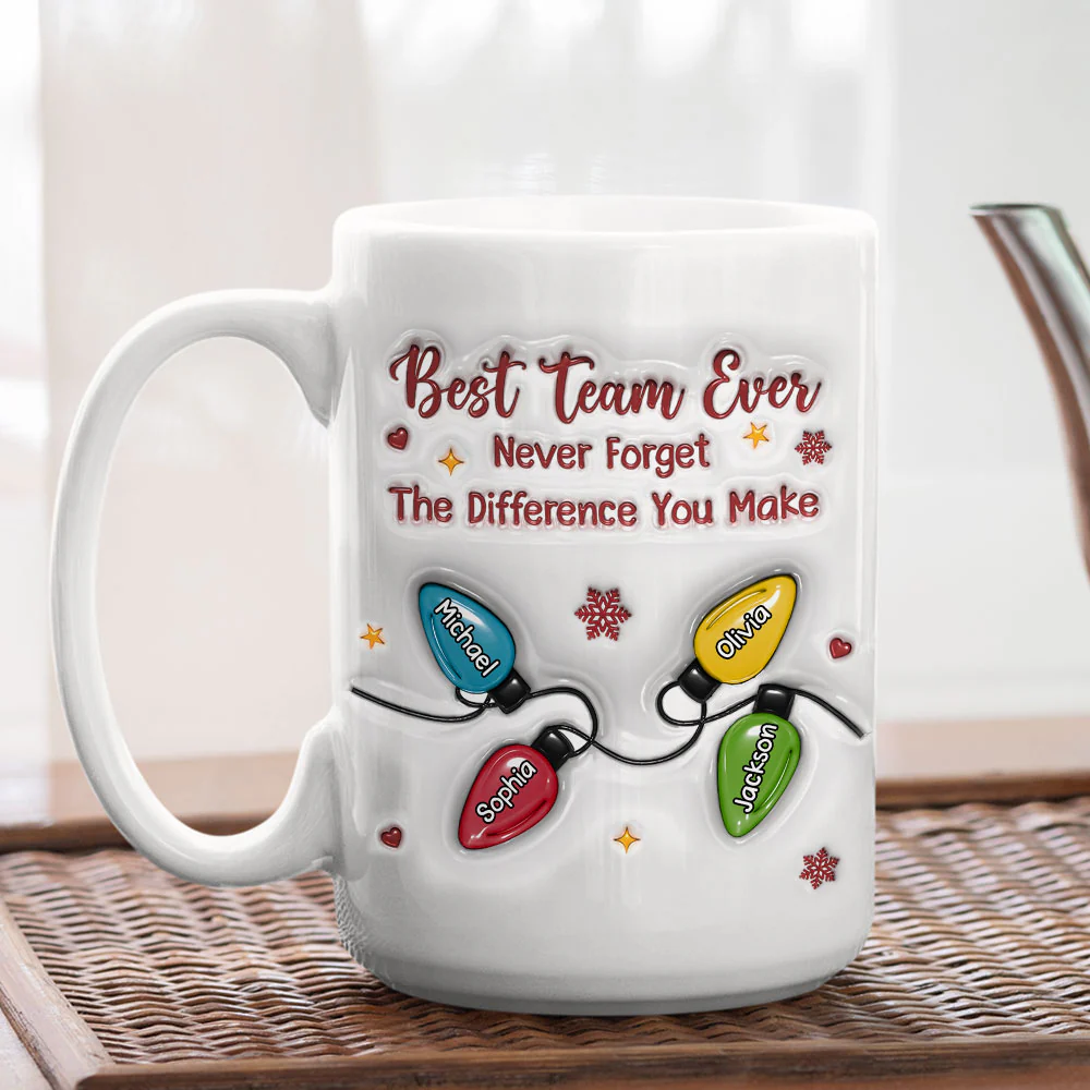 Best Team Christmas Lights - Personalized Custom 3D Inflated Effect Mug - Image 6