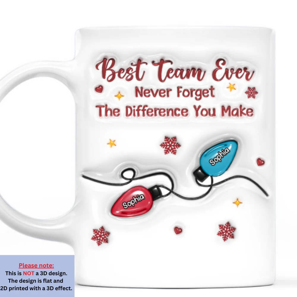 Best Team Christmas Lights - Personalized Custom 3D Inflated Effect Mug - Image 8