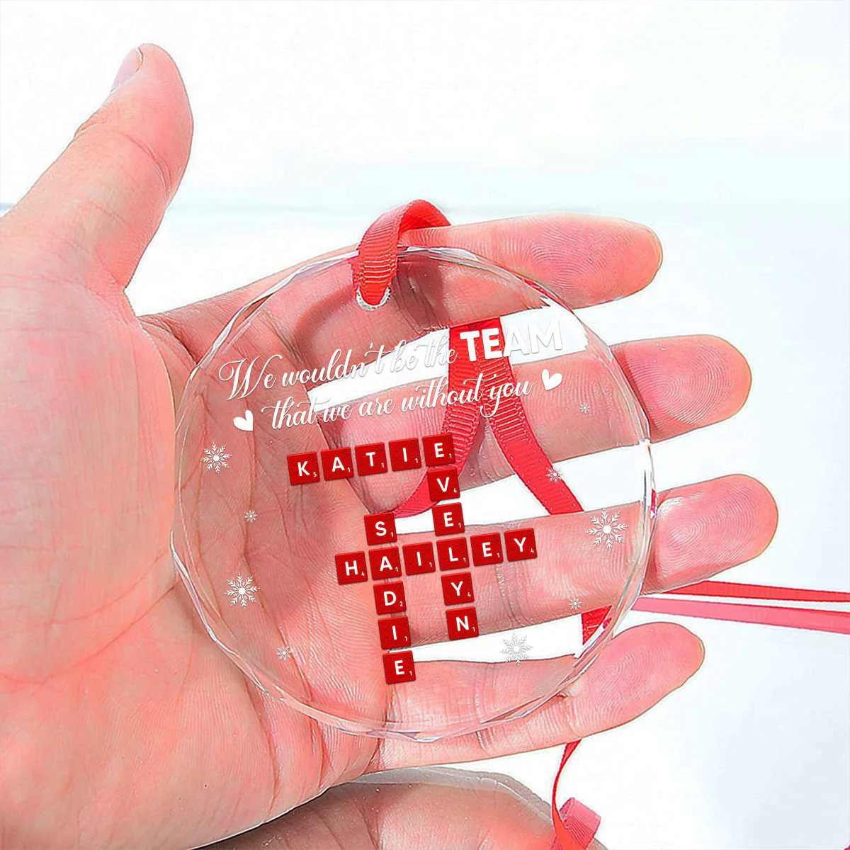 Best Team Ever 2025 - Personalized Custom Glass Ornament - Image 4