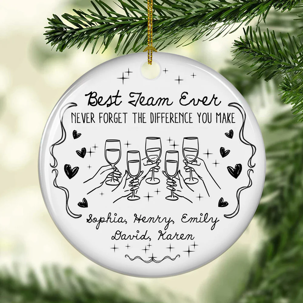 Best Team Ever - Personalized Custom Ceramic Ornament - Image 3