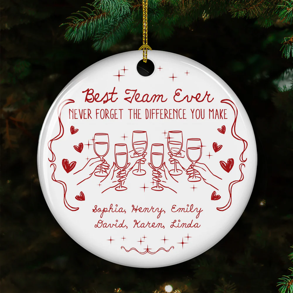 Best Team Ever - Personalized Custom Ceramic Ornament - Image 5
