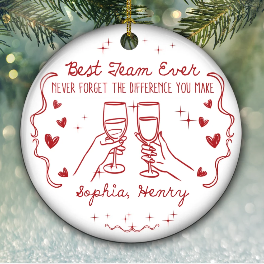 Best Team Ever - Personalized Custom Ceramic Ornament - Image 6
