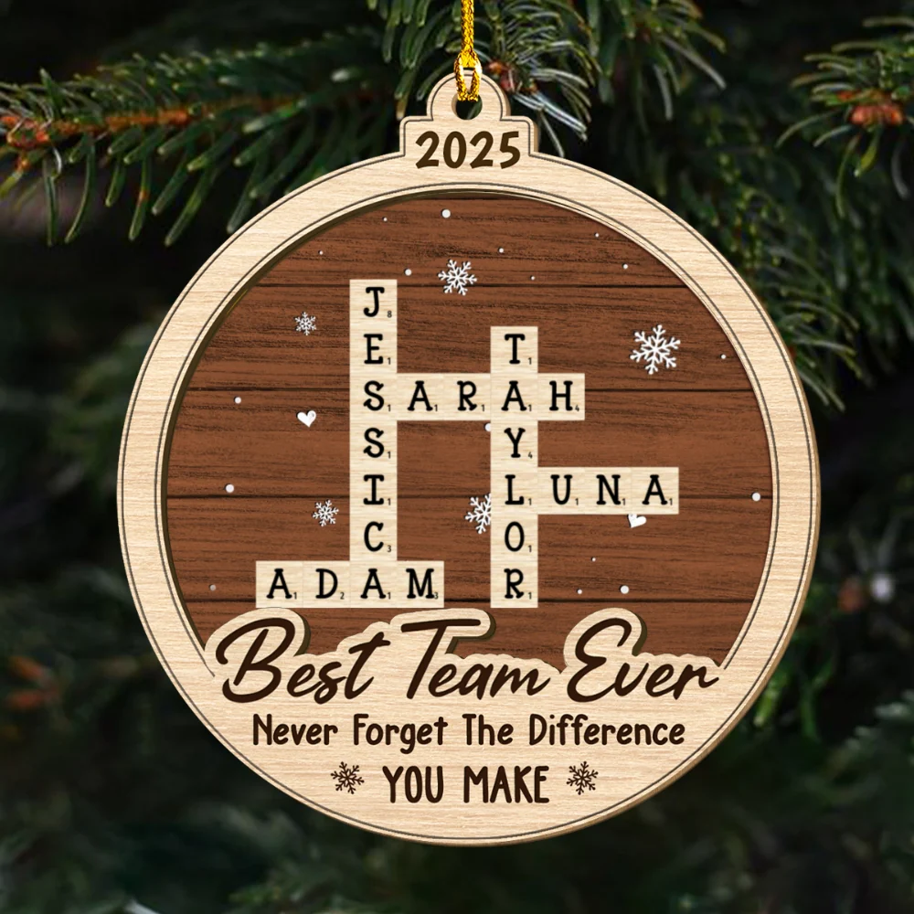 Best Team Ever Scrabble - Personalized Custom Wood Ornament - Image 5