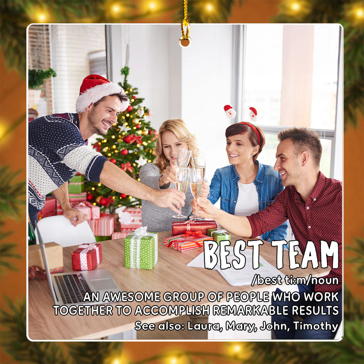 Best Team - Personalized Custom Acrylic Ornament - Image 4