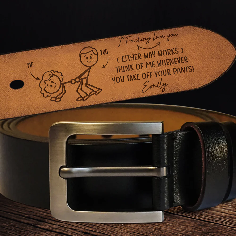 You Know What This Means - Personalized Engraved Leather Belt - Image 3