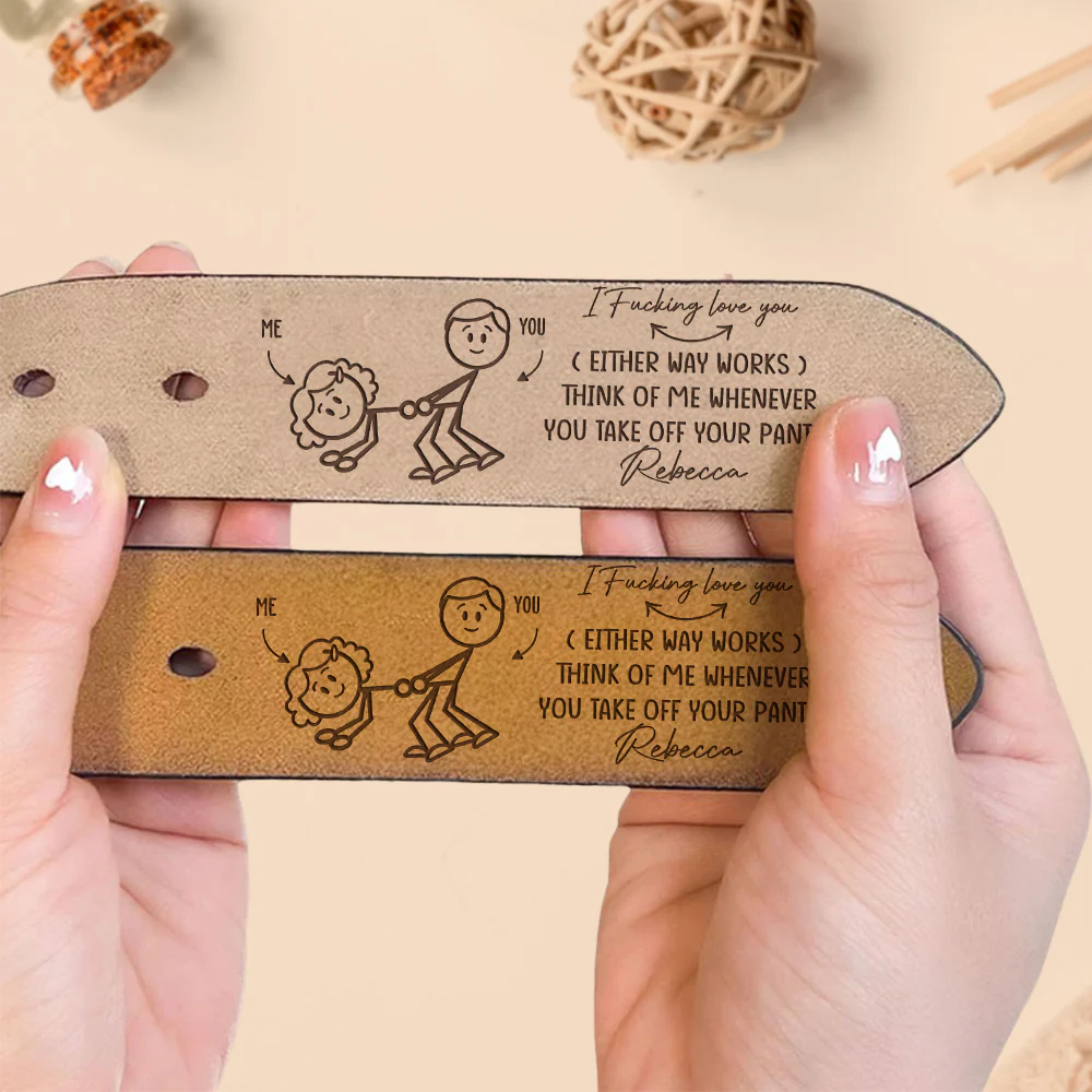 You Know What This Means - Personalized Engraved Leather Belt - Image 5