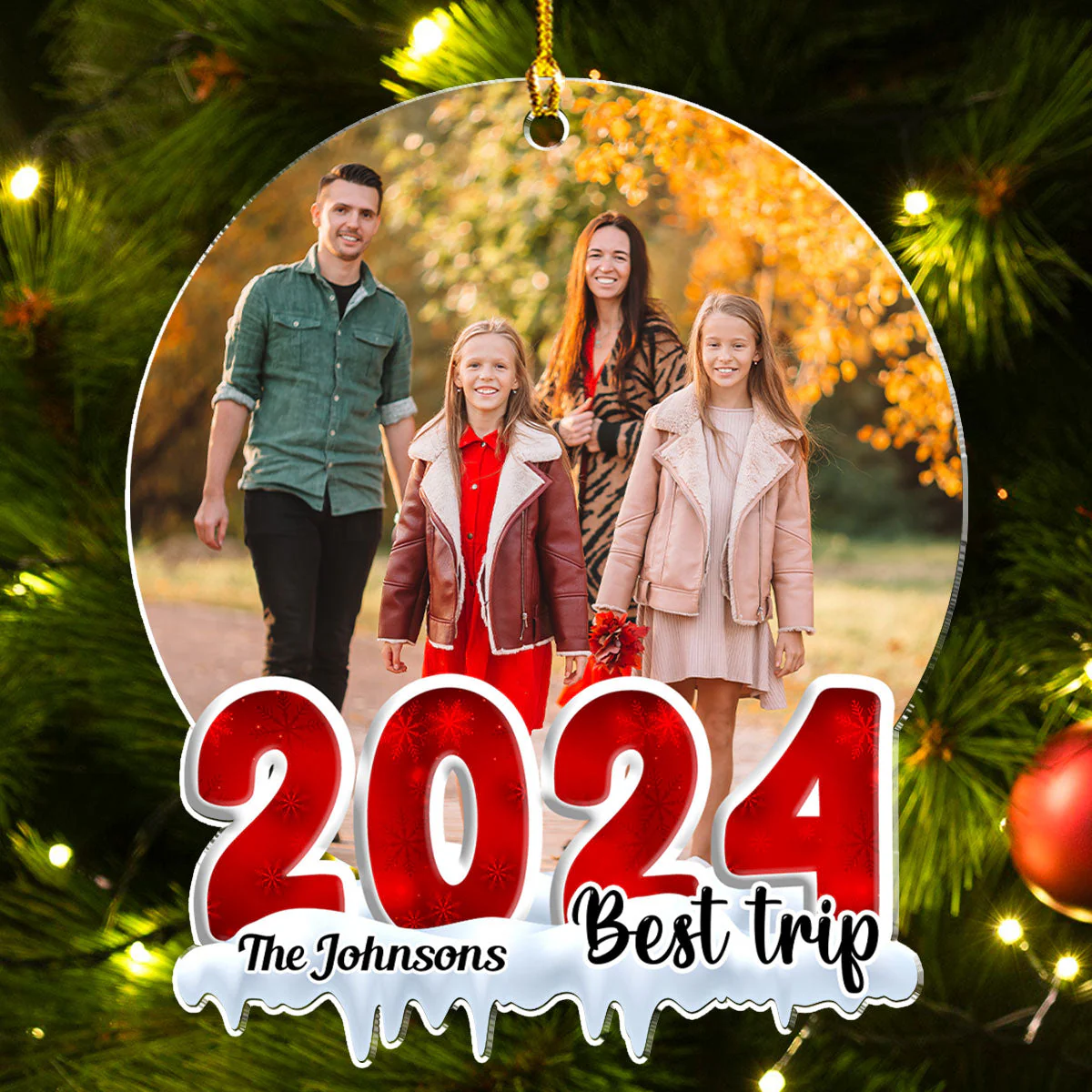 Best Trip 2024 - Personalized Custom Acrylic Ornament - Image 2
