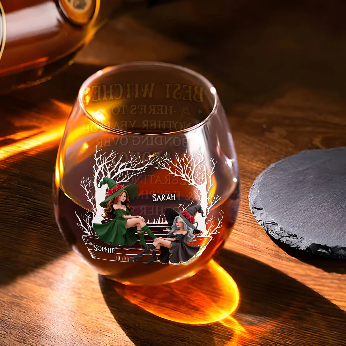 Best Witches Drink - Personalized Custom Wine Glass - Image 2