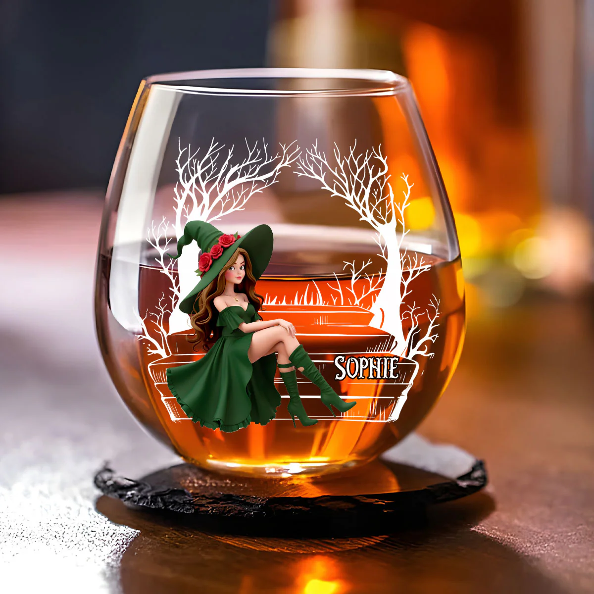 Best Witches Drink - Personalized Custom Wine Glass - Image 3
