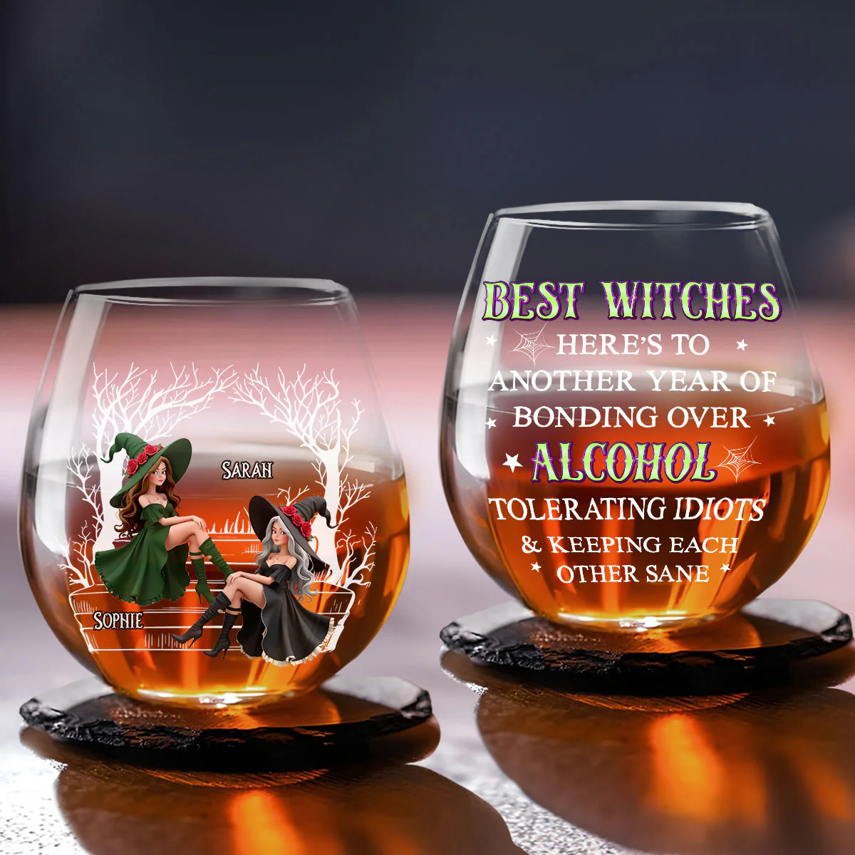 Best Witches Drink - Personalized Custom Wine Glass - Image 6