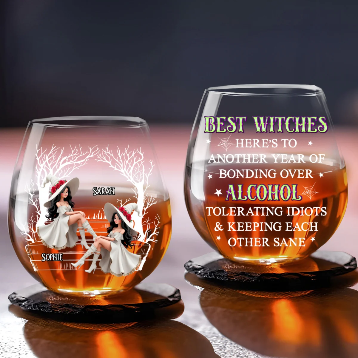 Best Witches Drink - Personalized Custom Wine Glass - Image 7