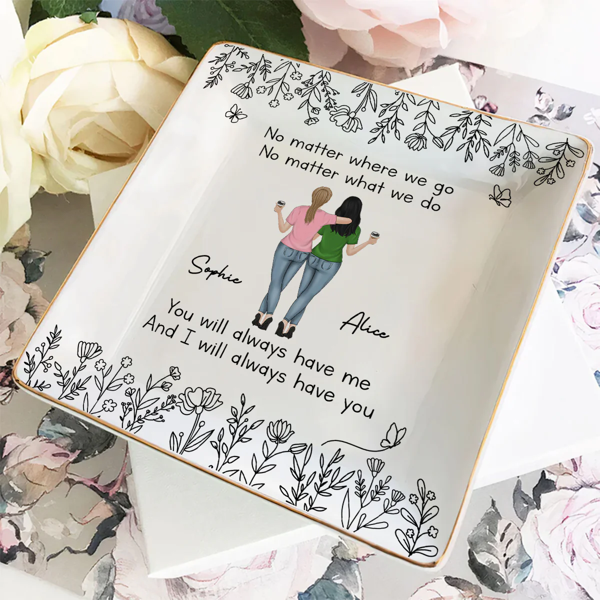 Bestie Always Have You 2 - Personalized Custom Jewelry Dish - Image 3