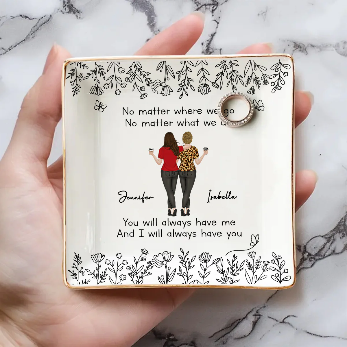 Bestie Always Have You 2 - Personalized Custom Jewelry Dish - Image 4