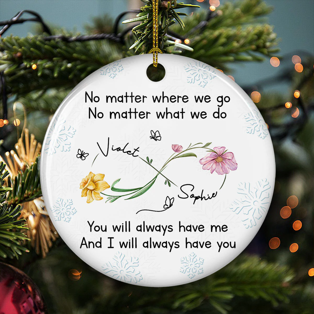 Bestie Always Have You - Personalized Custom Ceramic Ornament - Image 3