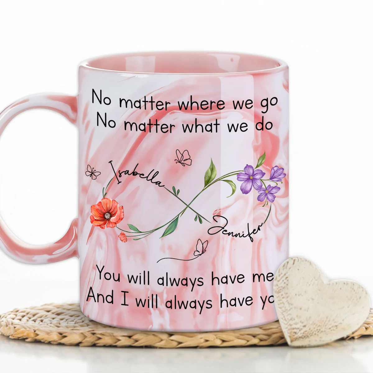 Bestie Always Have You - Personalized Custom Pink Marble Mug - Image 5