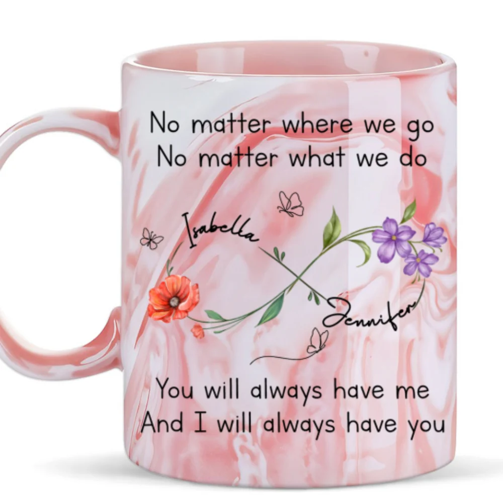 Bestie Always Have You - Personalized Custom Pink Marble Mug - Image 6