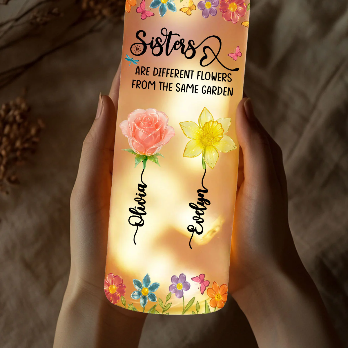 Bestie Blossoms - Personalized Custom Bottle Lamp - Image 4
