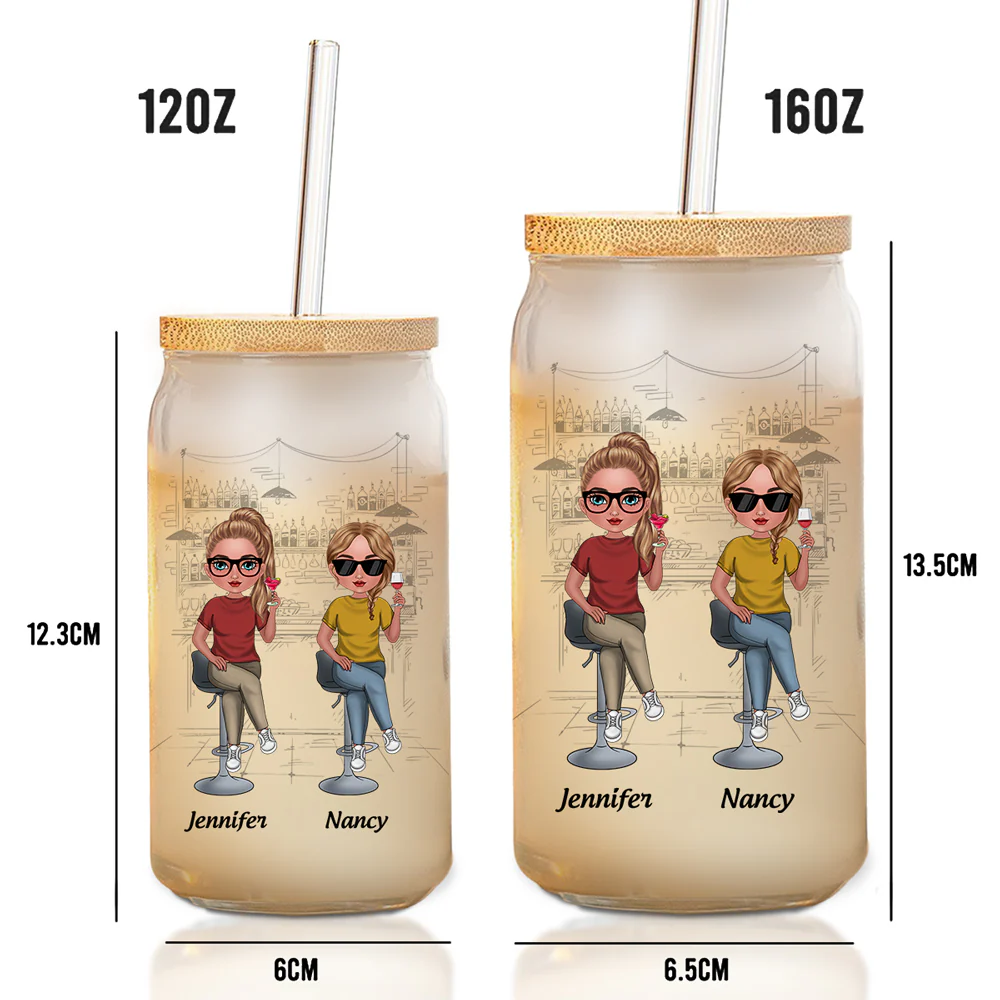 Bestie Check - Personalized Custom Glass Can - Image 6