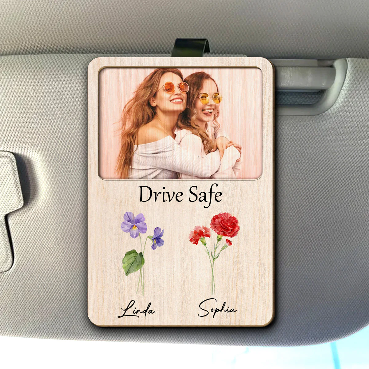 Bestie Drive Safe - Personalized Custom Car Visor Clip - Image 5
