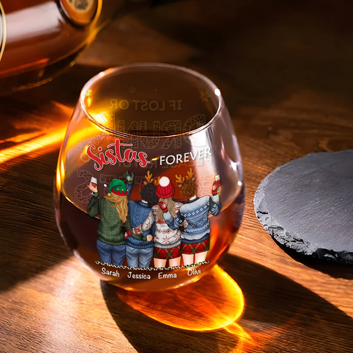 Bestie Drunk - Personalized Custom Wine Glass - Image 3
