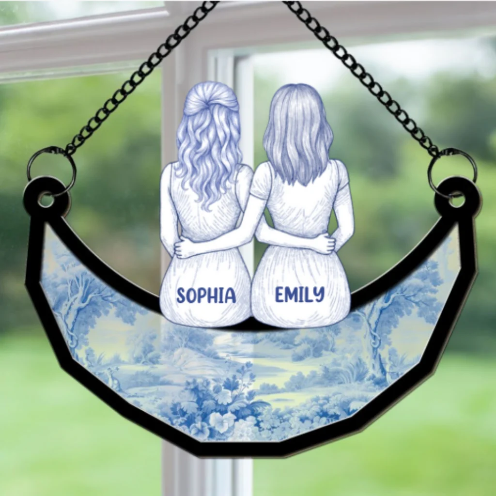 Bestie For A Lifetime - Personalized Custom Suncatcher - Image 5