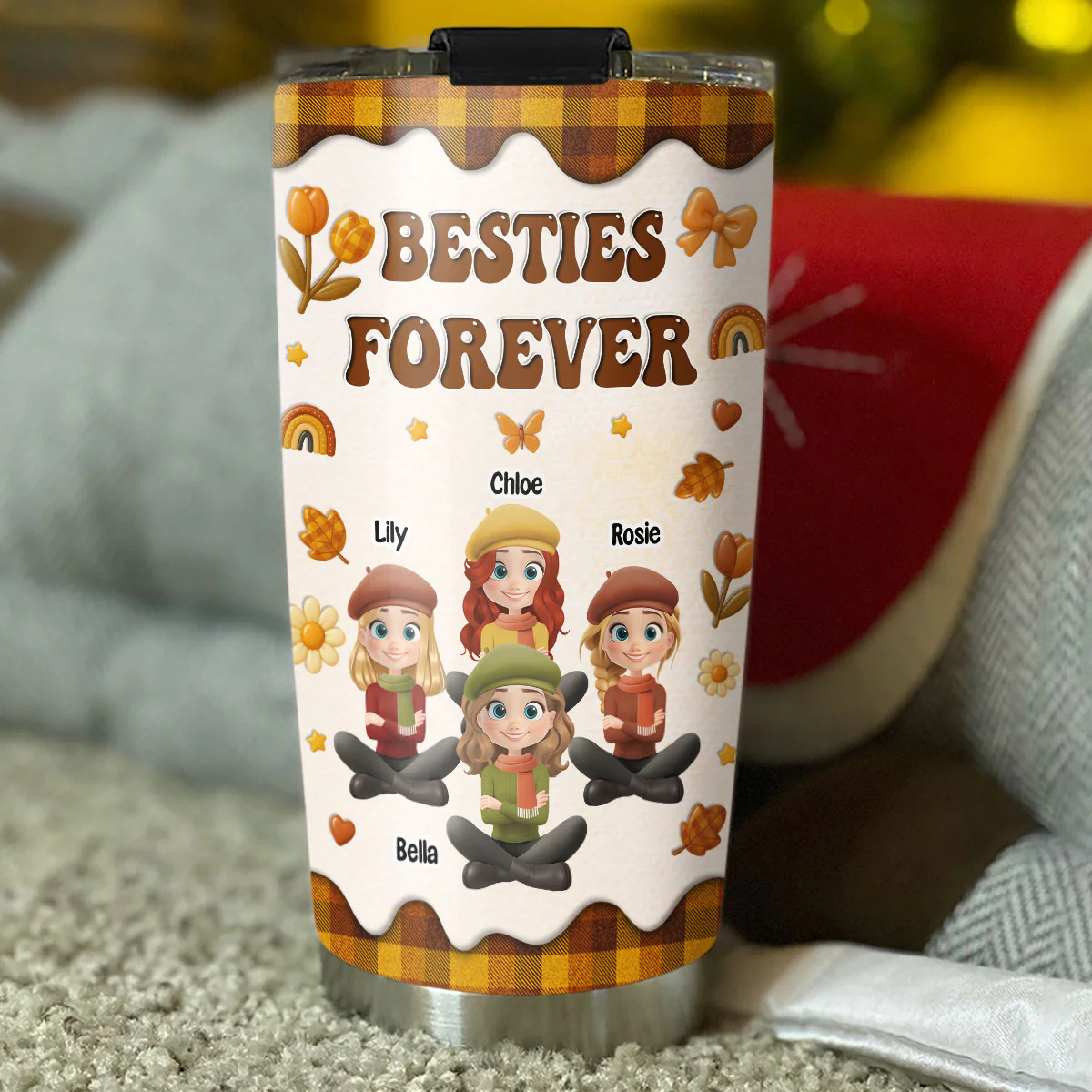 Bestie Forever Autumn - Personalized Custom Tumbler - Image 4
