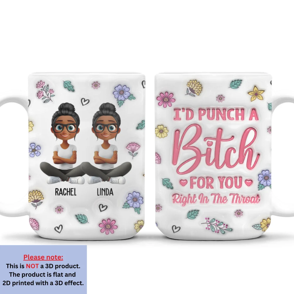 Bestie Forever Cartoonize - Personalized Custom 3D Inflated Effect Mug - Image 10