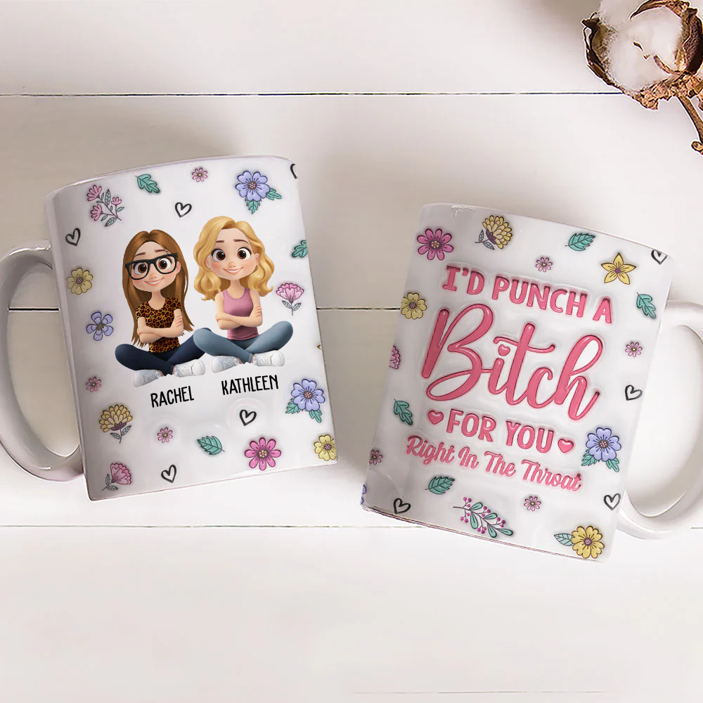 Bestie Forever Cartoonize - Personalized Custom 3D Inflated Effect Mug - Image 2