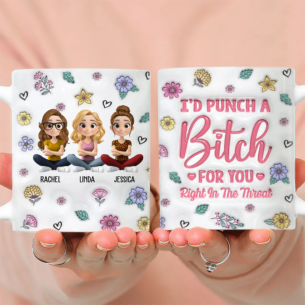 Bestie Forever Cartoonize - Personalized Custom 3D Inflated Effect Mug - Image 4