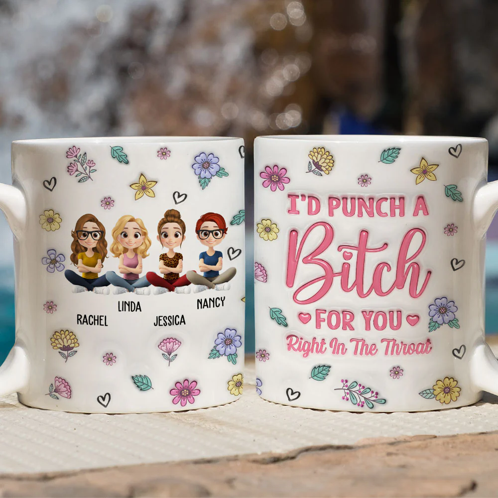 Bestie Forever Cartoonize - Personalized Custom 3D Inflated Effect Mug - Image 5
