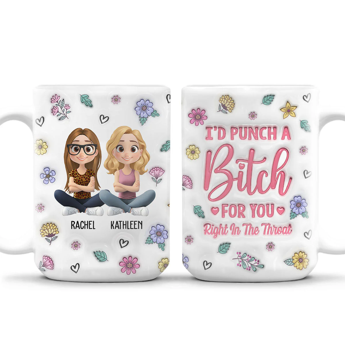 Bestie Forever Cartoonize - Personalized Custom 3D Inflated Effect Mug - Image 7